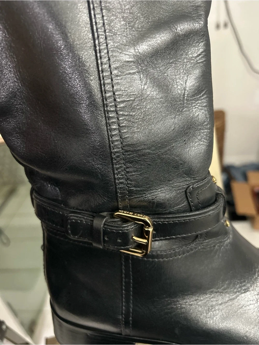 Like New! Tory Burch Black Leather Riding Boots